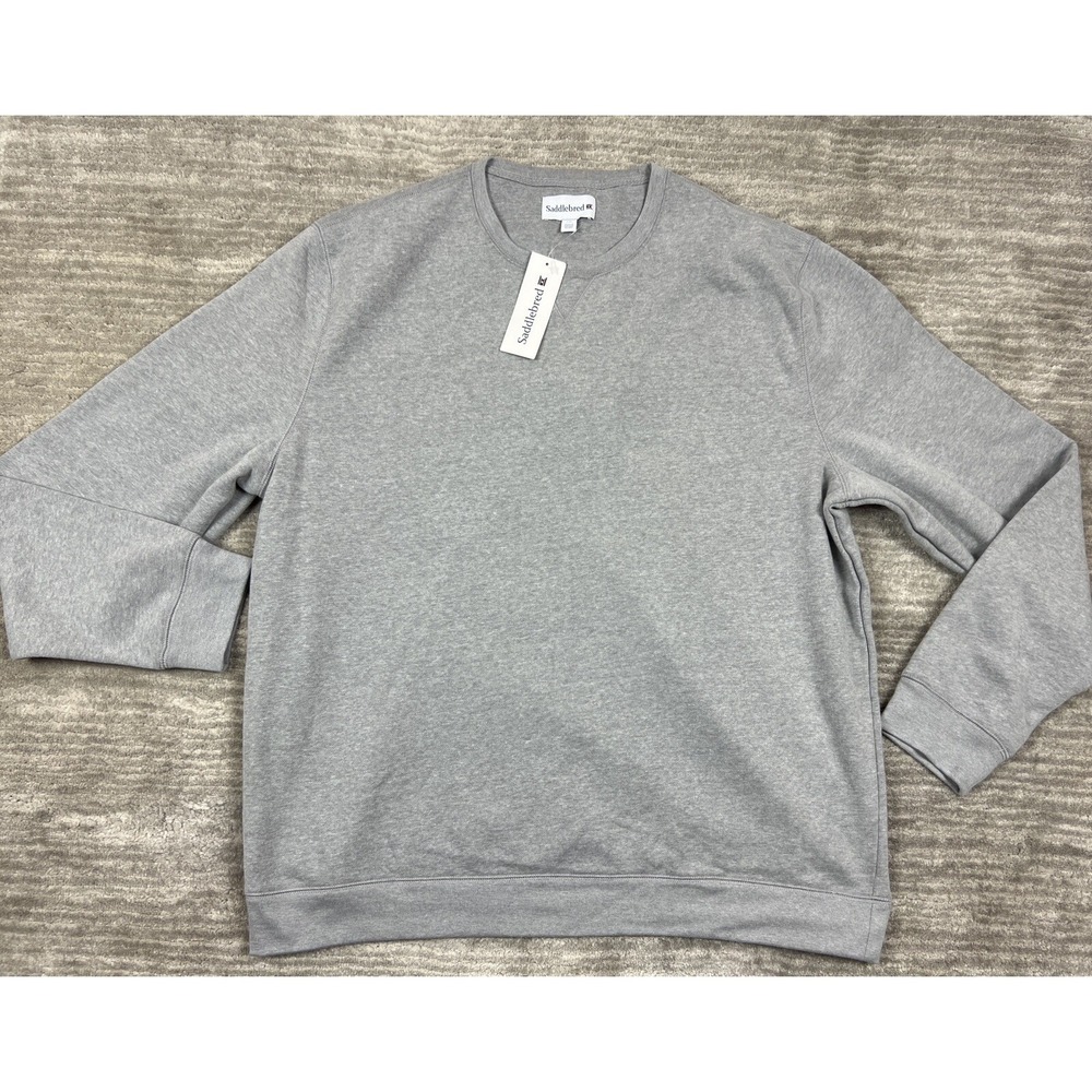 Saddlebred Mens Sweatshirt 2XL Gray Crew Neck‎ Long Sleeve Pullover NWT